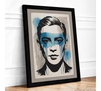 Ink and Watercolor Portrait Modern Framed Wall Art Print A1 (84.1×59.4cm)
