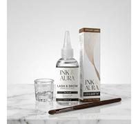 INK & AURA Professional Tinting Kit - Eyebrow Dye Full Size Set - 15ml Tint, 50ml Tint Developer, Glass Mixing Dish, Tint Brush (DARK BROWN KIT)