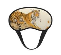 Ink Autumn Tiger Composite Cloth Black Edge Eye Mask Men and Women with Elastic Band