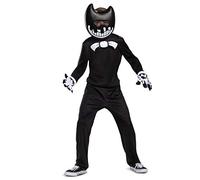 Ink Bendy Costume for Kids, Bendy and The Ink Machine Video Game Themed Character Jumpsuit, Classic Child Size Medium (7-8) Black