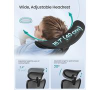 (Ink Black) Ergonomic Office Chair, Computer Desk Chair, Adjustable Lumbar Support and Headrest, 150 kg Weight Capacity, Height Adjustable