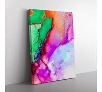 Ink Bliss In Abstract Modern Canvas Wall Art Print Ready to Hang, Framed Picture for Living Room Bedroom Home Office Décor, 76x50 cm (30x20 Inch)