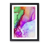 Ink Bliss In Abstract Modern Framed Wall Art Print, Ready to Hang Picture for Living Room Bedroom Home Office Décor, Black A2 (64 x 46 cm)