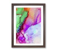 Ink Bliss In Abstract Modern Framed Wall Art Print, Ready to Hang Picture for Living Room Bedroom Home Office Décor, Walnut A4 (34 x 25 cm)