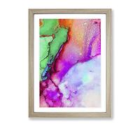 Ink Bliss In Abstract Modern Framed Wall Art Print, Ready to Hang Picture for Living Room Bedroom Home Office Décor, Oak A3 (34 x 46 cm)