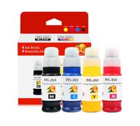 Ink Bottle PFI-050 Pigment Ink Tank 70ML (4-Pack, Black Cyan Magenta Yellow) PFI-050 PFI-050 Ink Cartridge Replacement for Canon imagePROGRAF TC-20 TC-20MFP Large Format Printer
