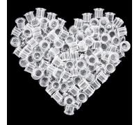 Ink Caps Cups, 100 Pieces Disposable Ink Cap, Plastic Ink Containers for Medium Ink Pigment Cups 9mm
