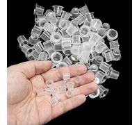 Ink Caps Cups, 100 Pieces Disposable Ink Cap, Plastic Ink Containers for Medium Ink Pigment Cups 9mm