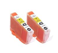 Ink Cartridge CLI-42 CLI42 With Chip,Compatible For Canon Pro-100 100S Printer(2pcs C-42 Y)