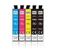 Ink Cartridge Compatible For T 503XL T503 XL Full Use 503 XP 5200 5205 WF 2960DWF WF-2965DWF WorkForce Printer(5 Pcs)