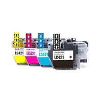 Ink Cartridge, Compatible with brother, DCP-J1050DW DCP-J1140DW | LC421, DCP-J1800DW, MFC-J1010DW; dye ink, black/cyan/magenta/yellow