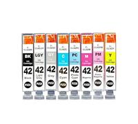Ink Cartridge, Compatible With Canon, Pro-100 Pro-100S CLI-42 | BK LGY GY C M Y PC PM ink cartridge for printer(1 SET 8 Colors)