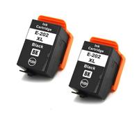 Ink Cartridge, Compatible with Epson, 202XL XP-6000 XP-6005 | E202XL, XP-6100 XP-6105, black PGBlack magenta cyan yellow(2pcs Black)