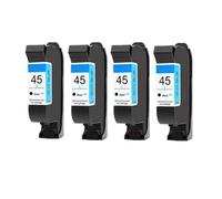 Ink Cartridge, Compatible with HP, HP51645A HP45 45 | 710c, 720c, 815c, 832c, 820cxi, 830c, 850c, 870cxi, 930c, 980c, black dye ink(4 Black)