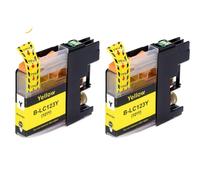 Ink Cartridge LC123 For MFC-J4510DW MFC-J4610DW MFC-J4410DW MFC-J4710DW Printers Works With LC121 Cartridge 2Pcs(Yellow)