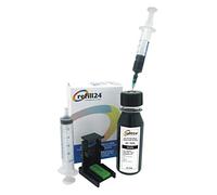 Ink Cartridge Refill Kit for HP 302/302 XL with High Quality Black and Colour Ink Bottles, Clip and Accessories Included