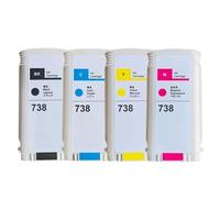 Ink Cartridge Tank 498N8A 676M6A 676M7A 676M8A 130ML With Pigment Ink Compatible With HP Designjet T738 T850 T950 Printer(1SET(KCMY))