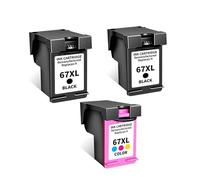 Ink Cartridges,Compatible For HP 67 67XL For HP DeskJet 2700 2700e 2755e 2755 4155e 4155 Printers(2Black 1Color)