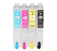 Ink Cartridges Compatible Refill Replacement 4 Colors with Permanent Chip for Inkjet Printer, Reusable Black Cyan Magenta Yellow Ink Set for Photos Documents Test Papers (T1771/T1772/T1773/T1774)