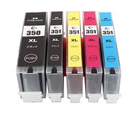 Ink Cartridges Compatible with PIXUS MG5430 5530 MG5630 6330 6530 MG6730 MG7130-6 Color Pack with BK BK C M Y and GY - Replacement Printer Refill Units (BK BK C M Y 5 Colors)