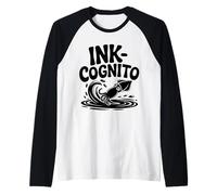 Ink-Cognito Funny Squid Humor Sea Life Raglan Baseball Tee