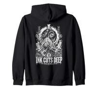 Ink Cuts Deep The Brush Becomes A Blade Samurai Zip Hoodie