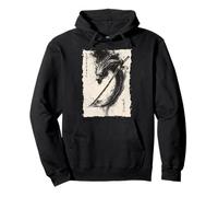 Ink Dragon Asian Art Mythical Beast Pullover Hoodie