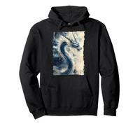 Ink Dragon Asian Art Mythical Beast Pullover Hoodie