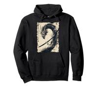 Ink Dragon Asian Art Mythical Beast Pullover Hoodie