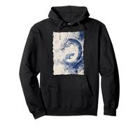 Ink Dragon Asian Art Mythical Beast Pullover Hoodie