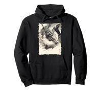 Ink Dragon Asian Art Mythical Beast Pullover Hoodie