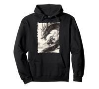 Ink Dragon Asian Art Mythical Beast Pullover Hoodie