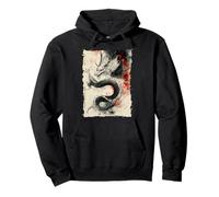 Ink Dragon Asian Art Mythical Beast Pullover Hoodie