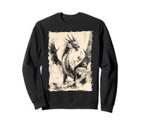 Ink Dragon Asian Art Mythical Beast Sweatshirt