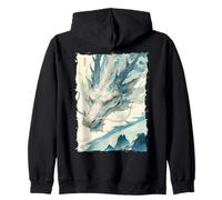 Ink Dragon Asian Art Mythical Beast Zip Hoodie