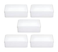 INK EXPRESS Sublimation Blank White Rectangular Metal Tin with Printable Insert Treat Tin Biscuit Tin Storage Container for Sublimation Printing (5 Pack)