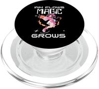 Ink Flows Magic Grows Anime Art Style Design PopSockets PopGrip for MagSafe