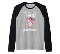 Ink Flows Magic Grows Anime Art Style Design Raglan Baseball Tee