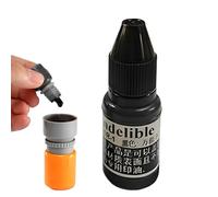 Ink for Stamps,Waterproof Quick-Drying Safe Low-Odor Stamp Pad Ink for Stamp Pad | for Pads, Self Inking Stamps, Wood Fabric, Black, Red