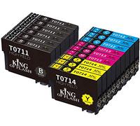 Ink Guru Replacement for Epson T0711 T0712 T0713 T0714 T0715 Ink Cartridges Compatible for Epson Stylus SX218 SX415 SX515W SX200 DX7450 DX8400 DX8450 SX100 DX4000 (6 Black, 3 Cyan, 3 Magenat, 3 Yellow