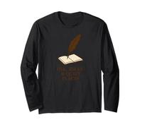 Ink, Ideas, and Quiet Places - Quill Pen Book Long Sleeve T-Shirt
