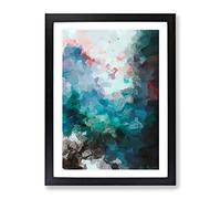 Ink In The Water Abstract Framed Wall Art Print A2 Black