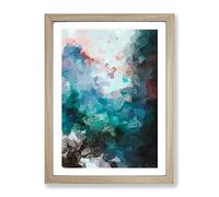 Ink In The Water Abstract Framed Wall Art Print A2 Oak