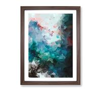 Ink In The Water Abstract Framed Wall Art Print A2 Walnut