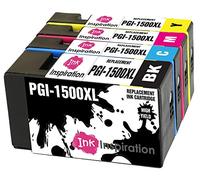 INK INSPIRATION® Replacement for Canon PGI-1500 PGI-1500XL Ink Cartridges 4-Pack, Use with Canon MAXIFY MB2050 MB2350 MB2750 MB2150 MB2155 MB2755, Black/Cyan/Magenta/Yellow