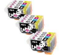 INK INSPIRATION® Replacement for Canon PGI-5 CLI-8 Ink Cartridges 12-Pack, Use with Canon Pixma iX4000 iX5000 iP3300 iP3500 MP510 MP520 MX700, Black/Cyan/Magenta/Yellow