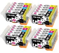 INK INSPIRATION® Replacement for Canon PGI-520 CLI-521 Ink Cartridges 20-Pack, Use with Canon Pixma MP560 MP640 MP630 MP620 iP4600 iP4700 iP3600 MP540 MP990 MP980 MP550 MX870 MX860