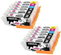 INK INSPIRATION® Replacement for Canon PGI-580XXL CLI-581XXL Ink Cartridges 12-Pack, Use with Canon Pixma TS6150 TS6250 TS8150 TS8250 TR8550 TS9550 TS705 TR7550 TS9150 TS6251 TS6151 TS9551C