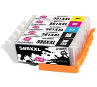 INK INSPIRATION® Replacement for Canon PGI-580XXL CLI-581XXL Ink Cartridges 5-Pack, Use with Canon Pixma TS6150 TS6250 TS8150 TS8250 TR8550 TS9550 TS705 TR7550 TS9150 TS6251 TS6151 TS9551C