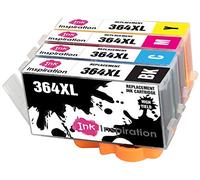 INK INSPIRATION® Replacement for HP 364 364XL Ink Cartridges 4-Pack, Use with HP Photosmart 5520 5510 6520 7520 7510 6510 B209a C6380 C309a Officejet 4620 Deskjet 3520 3070A, Black/Cyan/Magenta/Yellow